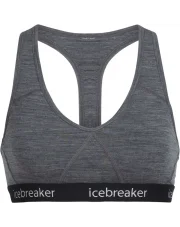 Stanik Icebreaker W SPRITE RACERBACK BRA gristone