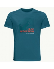 Koszulka Jack Wolfskin HIKING S/S GRAPHIC T blue coral