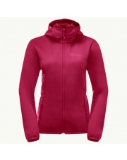 Kurtka softshell damska Jack Wolfskin WINDHAIN HOODY W cranberry 