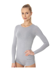 Koszulka damska Brubeck COMFORT WOOL ash grey