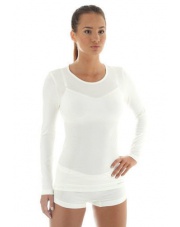 Koszulka damska Brubeck COMFORT WOOL mild white