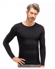 Koszulka męska Brubeck COMFORT WOOL LS black