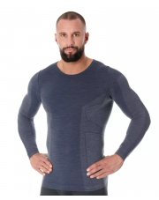 Koszulka męska Brubeck COMFORT WOOL dark jeans