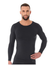 Koszulka męska Brubeck ACTIVE WOOL LS grafitowy