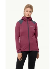 Bluza Jack Wolfskin W KOLBENBERG HOODED FZ sangria red