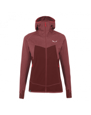 Bluza damska Salewa PUEZ HYBRID HOODIE syrah