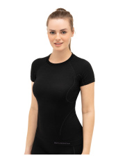 Koszulka damska Brubeck ACTIVE WOOL czarna
