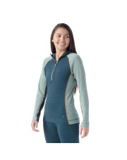 Bluza damska Smartwool CLASSIC 1/2 ZIP HOODIE twilight blue arctic green